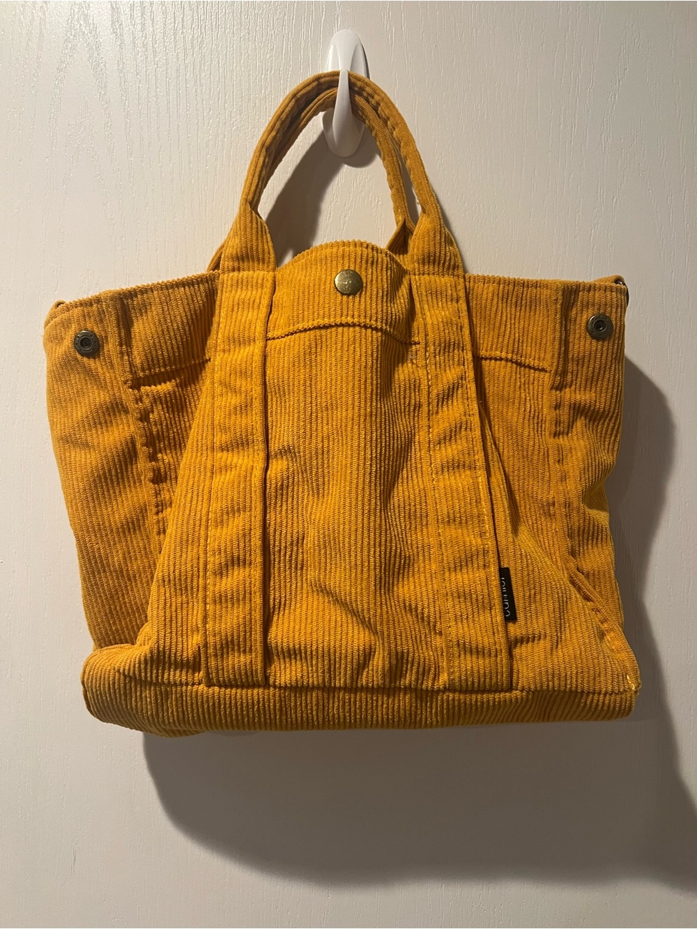 Corduroy Tote Bag in Mustard Yellow - Casual Everyday Tote
